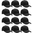 thumbnail image 1 of wholesale bulk lot 12-pack baseball cap adjustable size plain blank solid color, 1 of 3