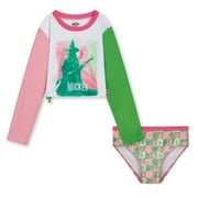 wicked Elphaba Glinda UPF 50+ Rash Guard and Bikini Bottom Little Kid to Big Kid