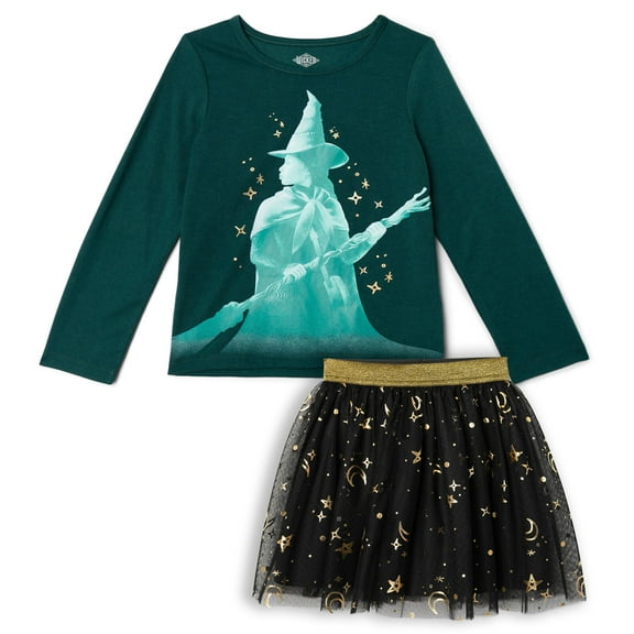 wicked Elphaba T-Shirt and Tulle Skirt Toddler to Big Kid