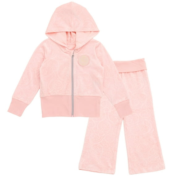 wicked Glinda Velour Zip Up Hoodie and Flare Pants Outfit Set Paisley Toddler to Big Kid