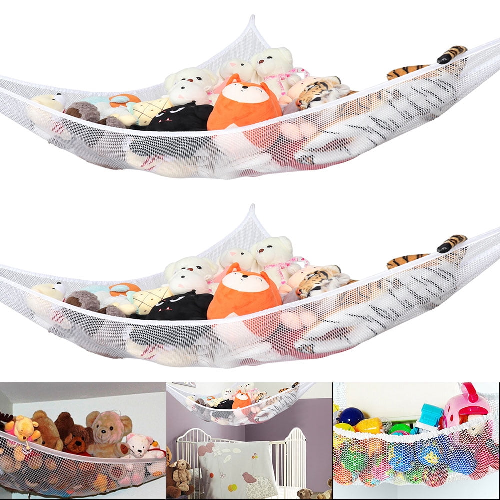 widshovx 2pcs Storage Hammock Net Stuffed Animal Toy Organizer Kids ...