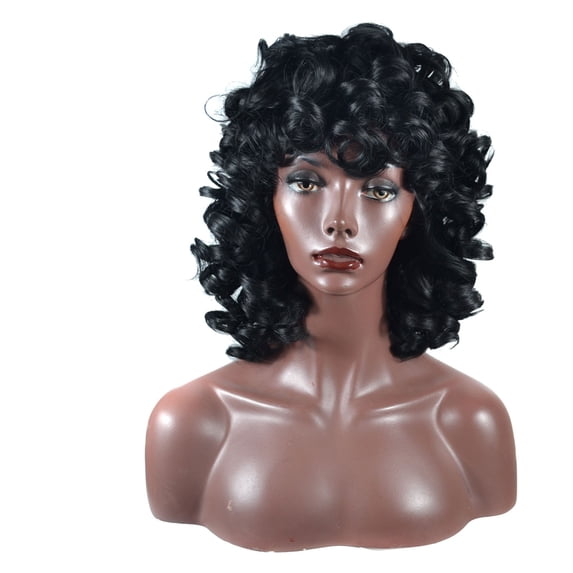 wigs human hair Black Wig Long Curly Hair High Temperature Silk Long Bangs Wig Perfect For Any Occasion wigs for black women human hair glueless