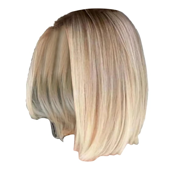 wigs human hair Blonde Wig Bob Wig Short Straight Wigs For Women Short Human Hair Ladies Straight role play BOB Party Natural Light Gold For Women Party Daily Use wig caps for women lace front