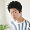thumbnail image 1 of wigs human hair Fashion Short Wigs for Men Wig Man Male Brown Black Handsome Cool Wig lace front wigs, Black, 1 of 6