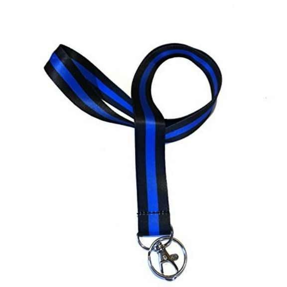 wigspedia thin blue line thin red line neck lanyards keychain for key/id holder (thin blue line lanyard)