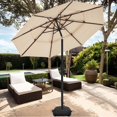 thumbnail image 1 of wikiwiki 10 FT-3 Tiers Patio Umbrellas with Base Included, Fade-Resistant, Waterproof Polyester DTY Umbrellas with 8 Sturdy Ribs for Garden, Lawn, Deck, Backyard and Pool,Beige, 1 of 5