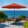 thumbnail image 1 of wikiwiki 11 FT Patio Umbrellas Outdoor Table Market Umbrella with Push Button Tilt/Crank,8 Sturdy Ribs,Fade Resistant Waterproof POLYESTER DTY Canopy for Garden,Lawn, Deck, Backyard & Pool,Bright Red, 1 of 6
