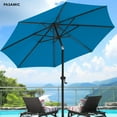 thumbnail image 1 of wikiwiki 9 FT Patio Umbrellas Outdoor Table Market Umbrella with Push Button Tilt/Crank, Fade Resistant Waterproof POLYESTER DTY Canopy for Garden, Lawn, Deck, Backyard & Pool, Royal blue, 1 of 5
