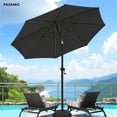 thumbnail image 1 of wikiwiki 9FT Patio Umbrellas with Base Included, Fade-Resistant, Waterproof Polyester DTY Umbrellas with 8 Sturdy Ribs for Garden, Lawn, Deck, Backyard, Navy Blue, 1 of 5