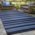 thumbnail image 1 of wikiwiki Outdoor Rug, 8x10ft Waterproof Reversible Mat Indoor Outdoor Rugs Carpet, Small Area Rug Plastic Straw Rug for Patio Deck Balcony Pool RV Camping Beach Picnic, Black & Blue, Rugscape Series, 1 of 5
