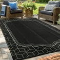 thumbnail image 1 of wikiwiki Outdoor Rug, 9x12ft Waterproof Reversible Mat Indoor Outdoor Rugs Carpet, Small Area Rug Plastic Straw Rug for Patio Deck Balcony Pool RV Camping Beach Picnic, Black, Rugscape Series, 1 of 5