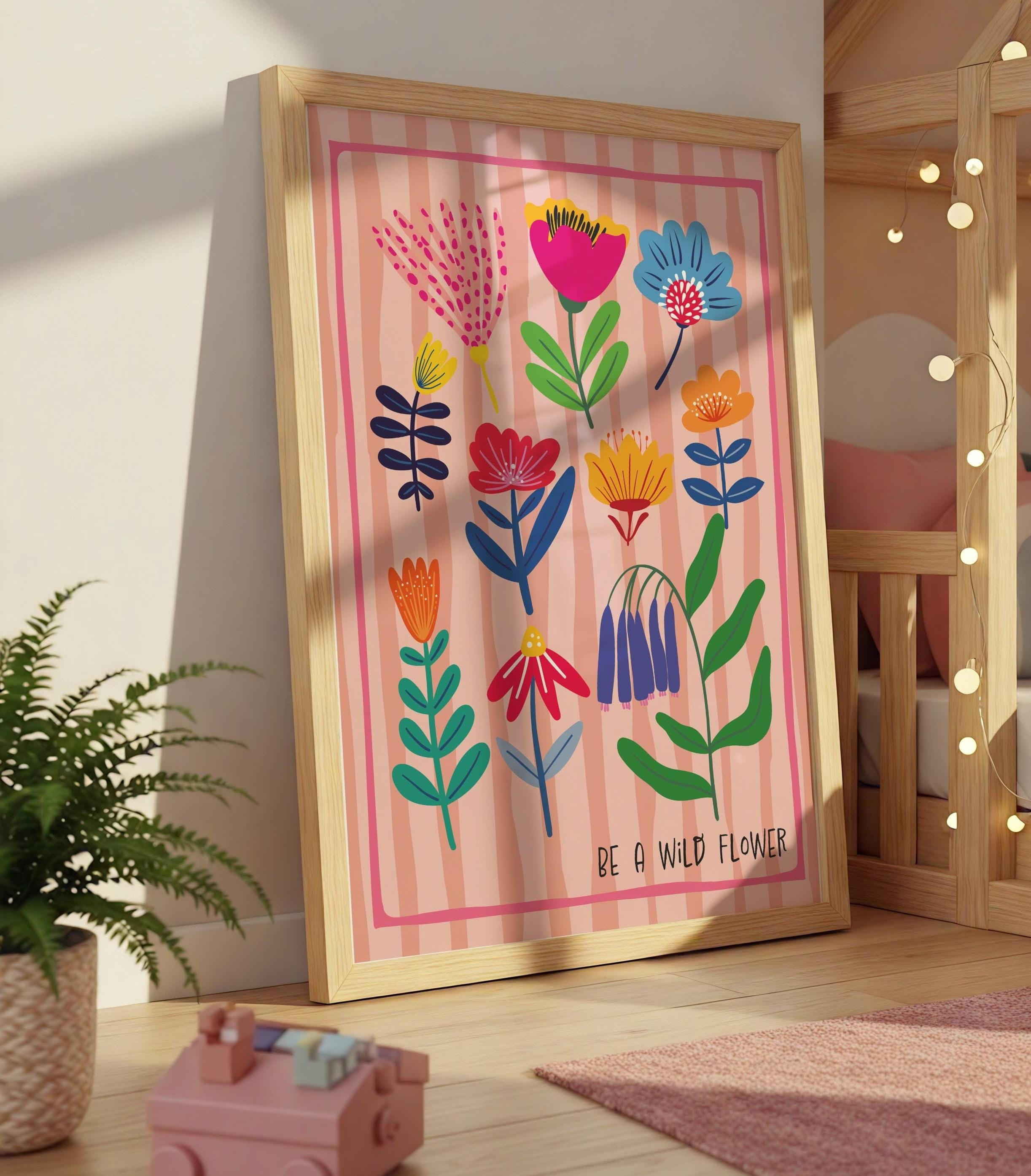 wild flower Print, Girls Bedroom Decor, Girls Nursery Print, Boho ...