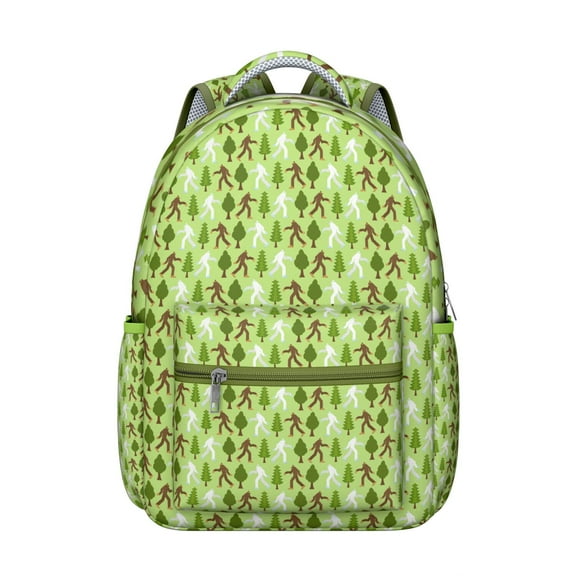 wilderness and bigfoot print Student’s backpack with hiking and camping design, waterproof and durable, adjustable straps, funny outdoors-themed school bag for Student