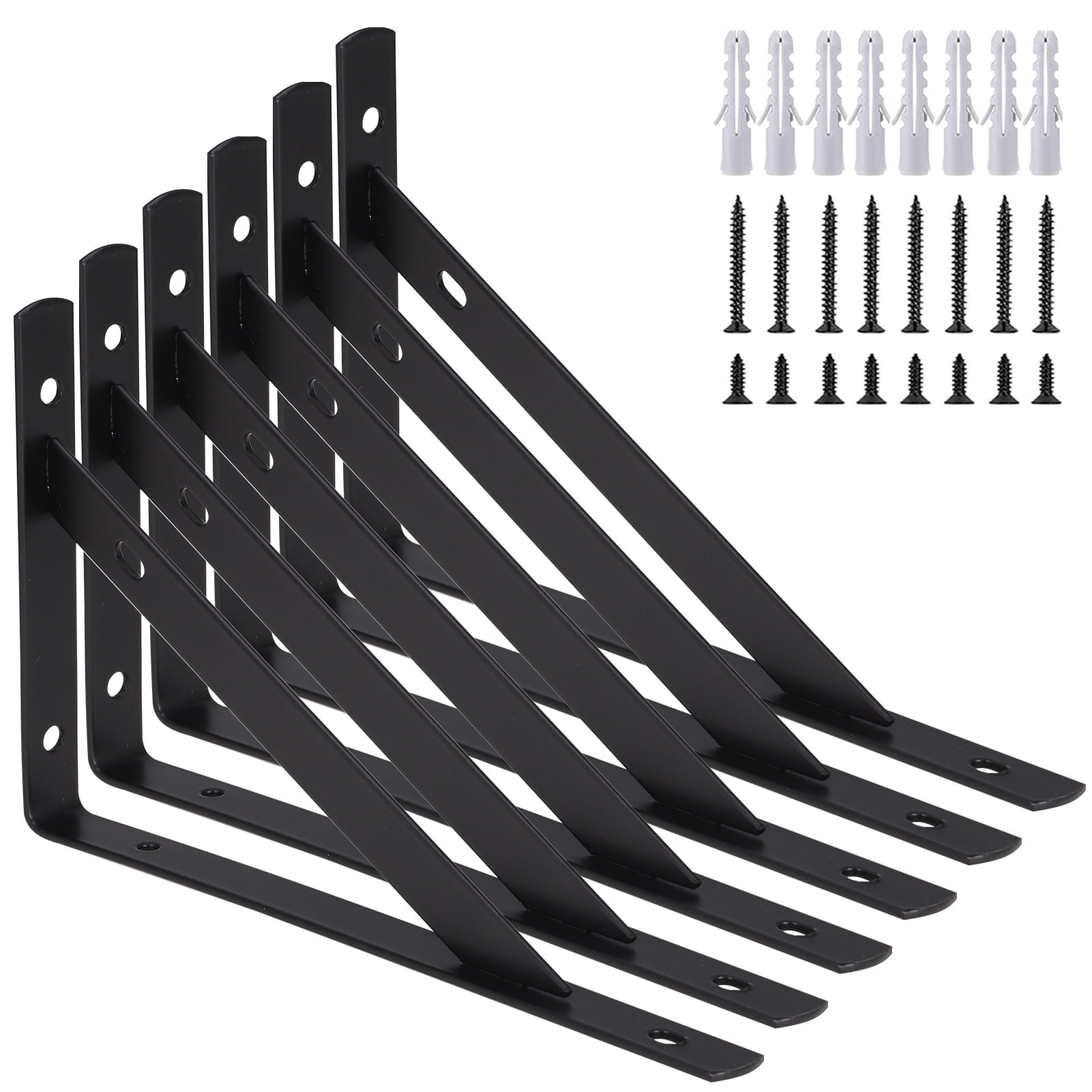 wileqep 6 Pack Heavy Duty Shelf Brackets, 8*5 inch Wall Mount LShaped Shelf Bracket for