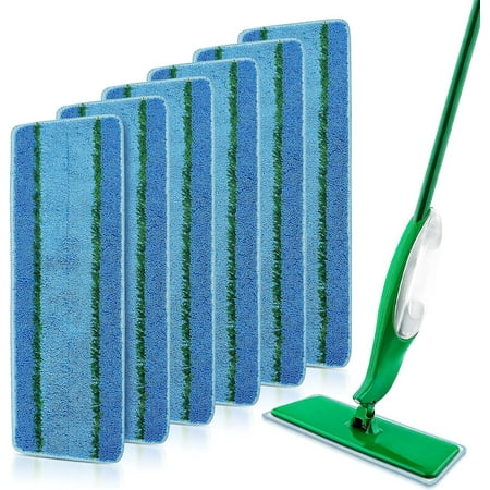 wileqep 6 Pack Upgraded Spray Mop Refills for Libman Freedom Spray Mop, Washable Microfiber Spray Mop Replacement Head, Reusable Wet Floor Cleaning Mop Pads