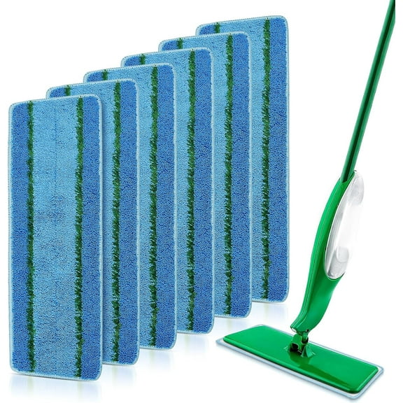 wileqep 6 Pack Upgraded Spray Mop Refills for Libman Freedom Spray Mop, Washable Microfiber Spray Mop Replacement Head, Reusable Wet Floor Cleaning Mop Pads