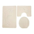 wileqep Elevate Your Bath Space 3Piece Solid Color Bath Rug Set