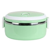 wileqep Thermal Lunch Box, Stackable Hot Food Insulated Box, Thermos For Hot Food, 304 Stainless Steel Round Lunchbox, Sealed Food Containers for Insulated Bento Picnics[green A]