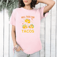 thumbnail image 1 of will Tuck For Tacos Funny Yoga Barre Workout Food Humor T-Shirt, for men & women, up to size 5XL, 1 of 3