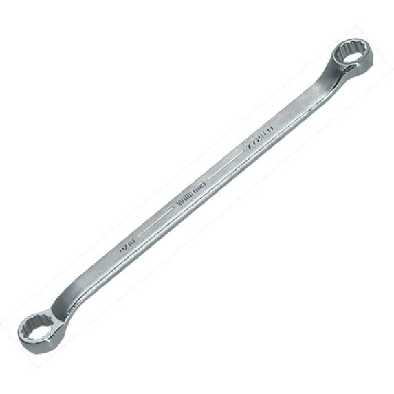 17mm x 19mm Double Head 10° Offset Box End Wrench - 12 Point SUPERTORQUE™ Box Ends. Satin Chrome Finish. Williams® USA # JHWBWM-1719