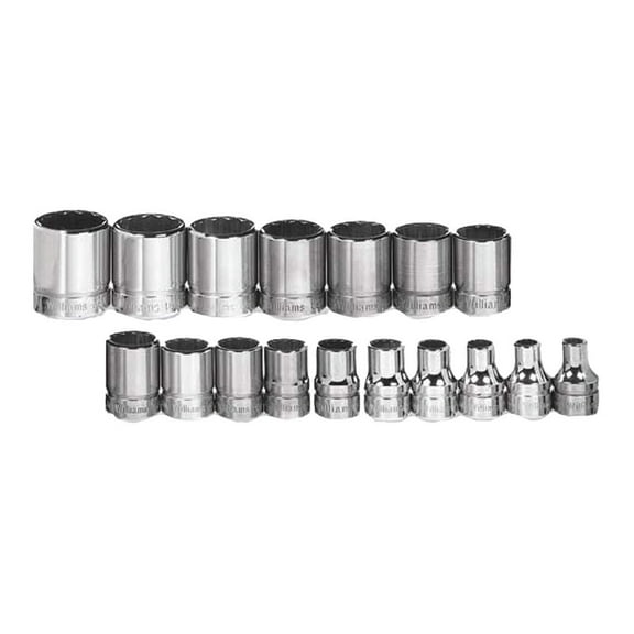 Williams JHWMSB12RC Metric 3/8" Drive Shallow Supertorque Socket Set 12 Point [12 Piece]