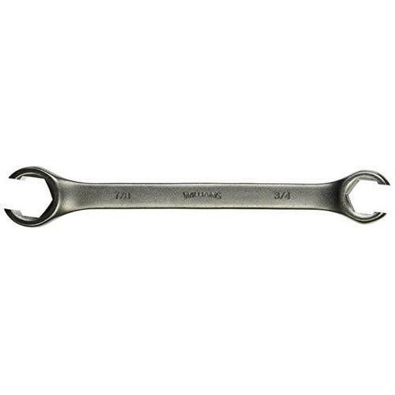 3/4" x 7/8" Double Head Flare Nut Wrench - 6 Point Open End Box End, 8-5/8" Overall Length With Satin Chrome Finish. Williams # JHW10606