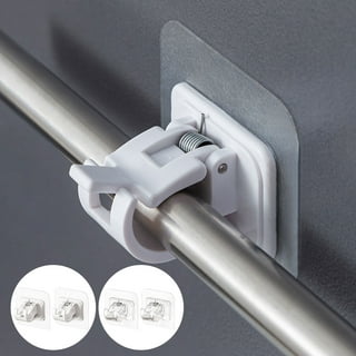 Self Adhesive Curtain Rod Bracket, Drapery Hook Holders Fixings Rod Holder  Nail Free Smart Rod Bracket Holders, No Drill Curtain Rod Brackets for Home