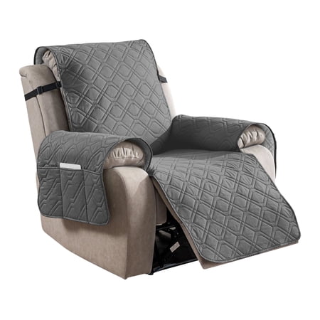 Lzvxtym Recliner Chair Covers,100% Waterproof Recliner Slipcovers,Non Slip Covers for Chair with Pocket,Reclining Chair/Furniture Protector for Kids Pets,Dark Gray