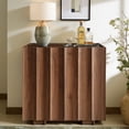 thumbnail image 1 of win2win Buffet Cabinet with Storage, Mid Century Modern Sideboard with Wave Design, Wood Grain Finish, Credenza with Adjustable Shelves, Modular Accent Cabinets for Living Dining Room Hallway, Walnut, 1 of 9