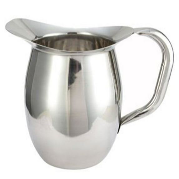 Winco WPB-3C 3 qt. Stainless Steel Bell Pitcher with Ice Guard