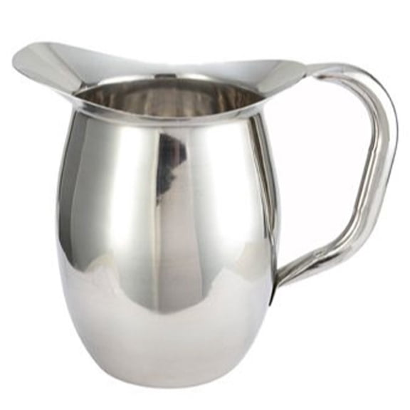 Winco WPB-3C 3 qt. Stainless Steel Bell Pitcher with Ice Guard