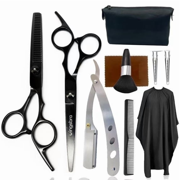 wingsbro 6.7 Inches Professional Hair Cutting Scissors Kit for Men and Women, Hairdressing Scissors Thinning Scissors Set for Salon Barber