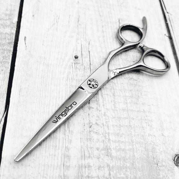 wingsbro 6.7 inches Silver Hair Cutting Scissors for Men and Women, Professional Salon Barber Hairdressing Scissors