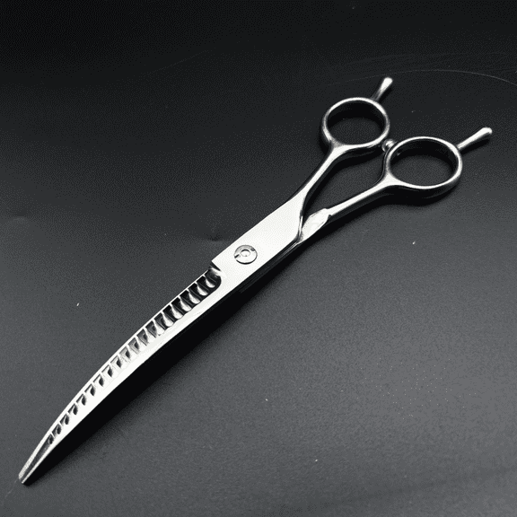 wingsbro 7 inches Down Curved Grooming Scissors, Stainless Steel Hair Trimming Scissors for Dog Cat