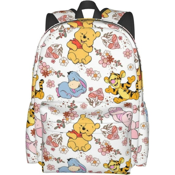 winnie pooh Cute Bear Laptop Backpack Cartoon 17 Inch Large Capacity Daypack Lightweight Travel Bag for Outdoor Sports Work-A3