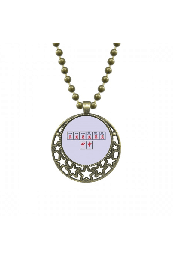 winning suit mahjong tiles pendant star necklmoon chain jewelry