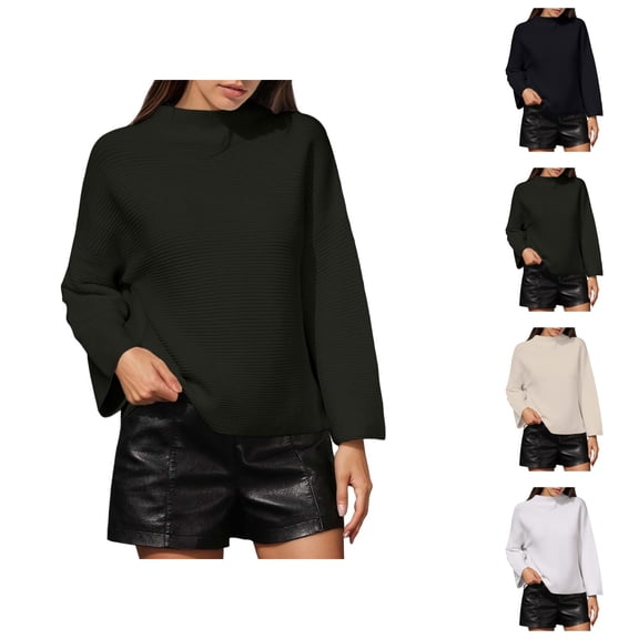 winter clothing for women Women's Pullover Sweater Casual Long Sleeve Soft Lightweight Knit Top Comfortable Tunic Blouse Ideal for Everyday Wear