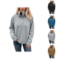 thumbnail image 1 of winter clothing for women Women's Pullover Sweater Comfortable Soft Knit Long Sleeve Crewneck with Button Detail Cozy Fit Casual Winter Fall Top, 1 of 1