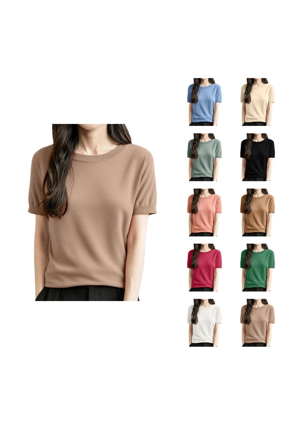 winter clothing for women Women's Pullover Sweater Wool Blend Lightweight Business Casual Blouses for Summer and Fall