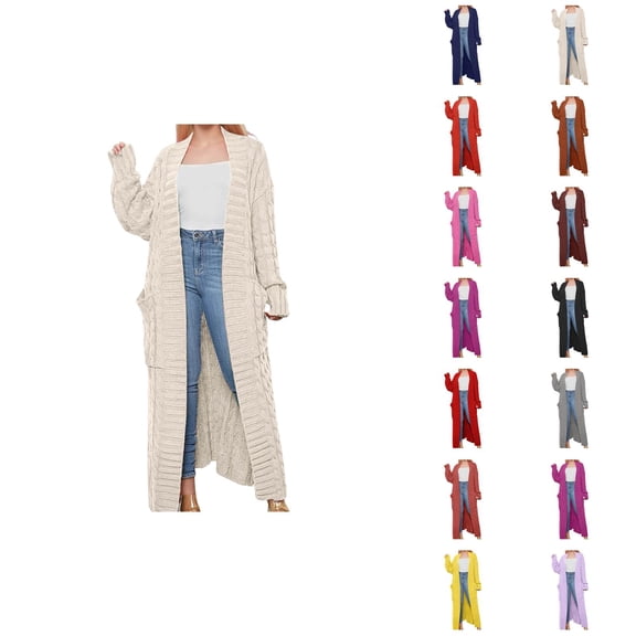 winter clothing for women Women's Sweater Coat Knitted Long Cardigan Warm Winter Fashion Outerwear Casual Oversized Button Front with Pocket Detail