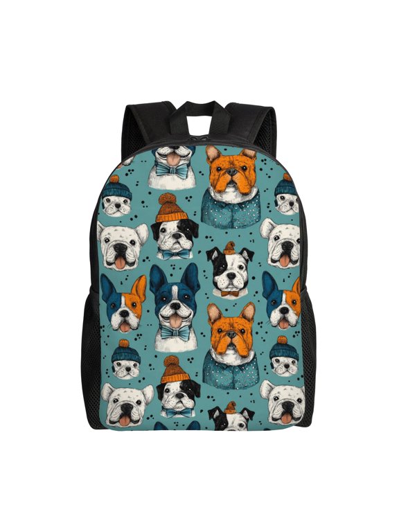 winter dogs Backpack with 15 Inch Laptop Compartment,Water-Resistant Daypack, Large Capacity Backpack with Adjustable Breathable Shoulder Straps for Daily Use Travel Gym