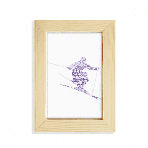 winter ski wordcloud desktop display photo frame picture art painting 5x7 inch