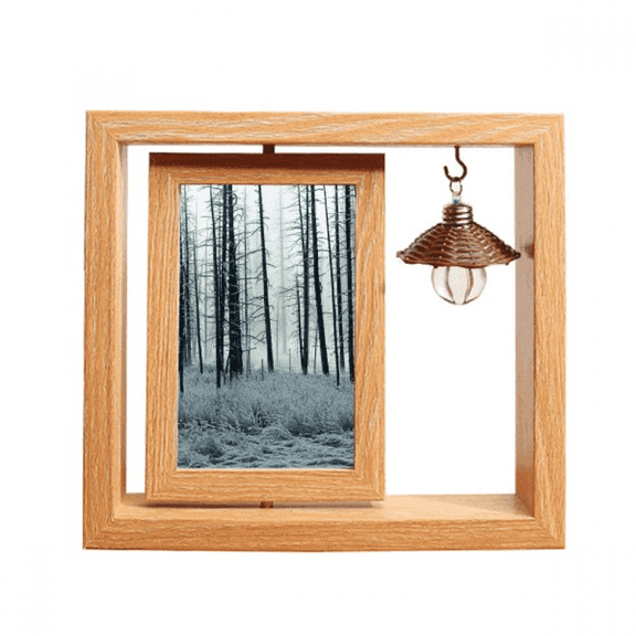 winter snow trees frost Wooden Rotating Picture Photo Frame 4x6