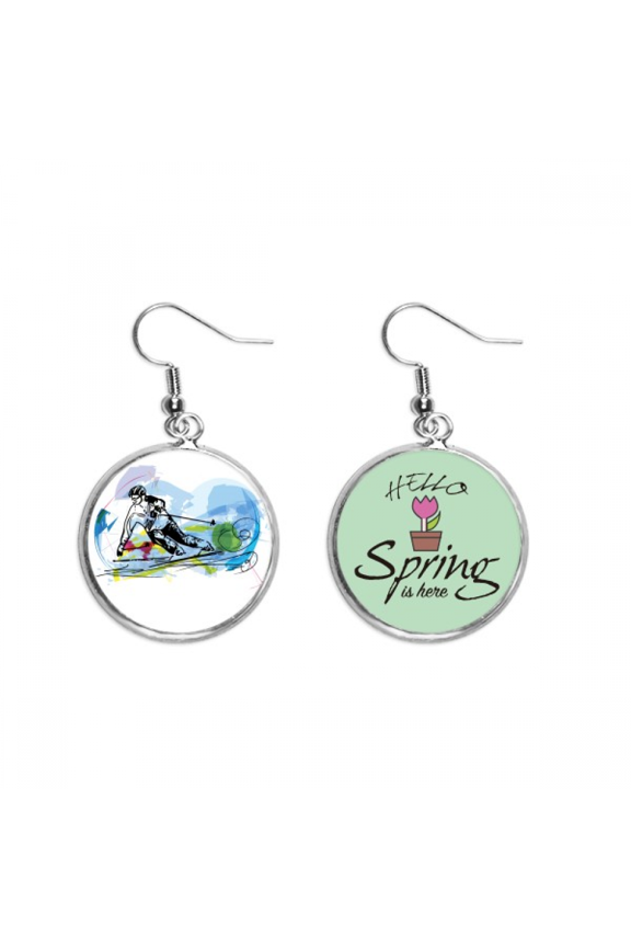 winter sport skiing athletes freestyle skiing decoration dangle season sp earring jewelry