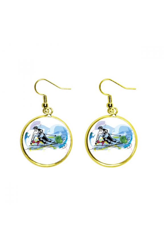 winter sport skiing athletes freestyle skiing earring dangle en drop earring jewelry woman