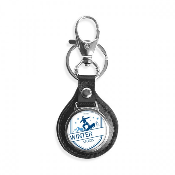 winter sport snow mountain illustration key link chain keyholder finder hook metal