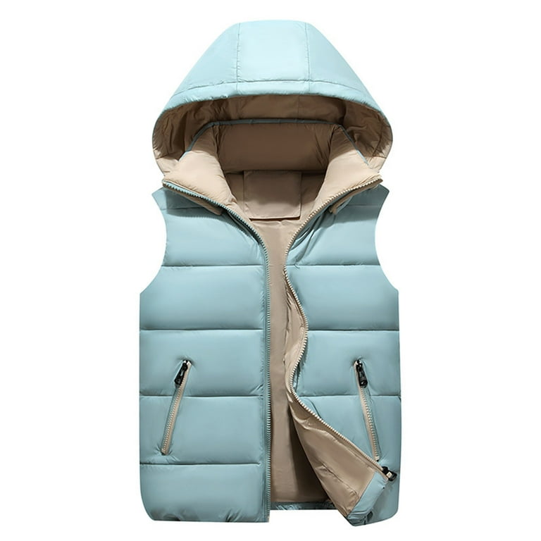 winter vests for women clearance sale 10 Colors Fashion Women Winter Warm  Coat Wadded Jacket light jackets for women Light Blue XL