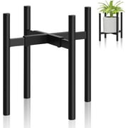 wintfarm Adjustable Metal Plant Stand,Plant Shelves Plant Stands Indoor Black Plant Pot Stand Flower Stand Black Plant Shelf Corner Plant Stand for Home Garden Indoor Outdoor Decoration Round