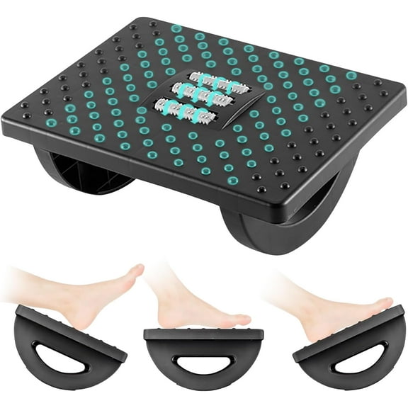 wintfarm Foot Stool,Ergonomic Foot Rest Under Desk,Adjustable Foot Rest,Comfortable Footrest Under Desk for Leg Rest,Desk Foot Rest with Roller Massage,Footrest Under Desk for Office Home (Black)