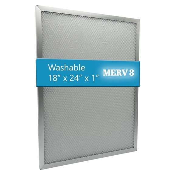 wioAIR Washable Furnace AC Air Filter, MERV 8, (18"x24"x1")